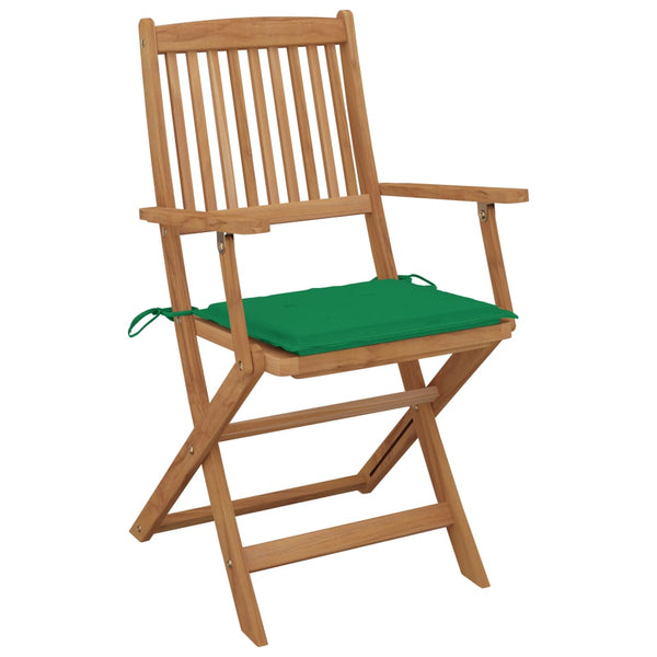 vidaXL Chaises de jardin pliables 6 pcs avec coussins Bois d'acacia massif