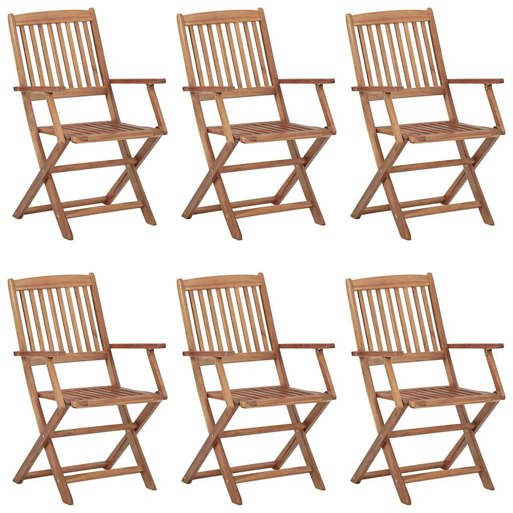 vidaXL Folding Garden Chairs 6 pcs. with Cushions Solid Acacia Wood