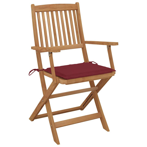vidaXL Chaises de jardin pliables 6 pcs avec coussins Bois d'acacia massif