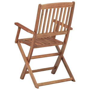 vidaXL Chaises de jardin pliables 6 pcs avec coussins Bois d'acacia massif