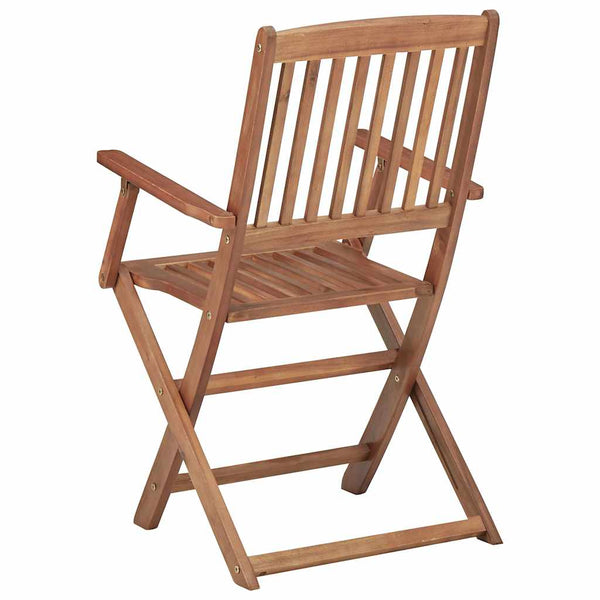 vidaXL Chaises de jardin pliables 6 pcs avec coussins Bois d'acacia massif