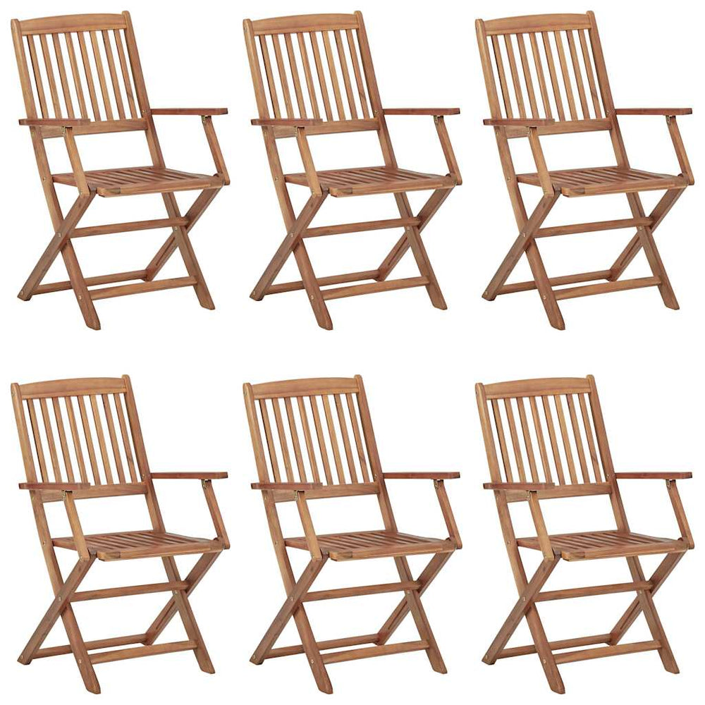 vidaXL Folding Garden Chairs 6 pcs. with Cushions Solid Acacia Wood