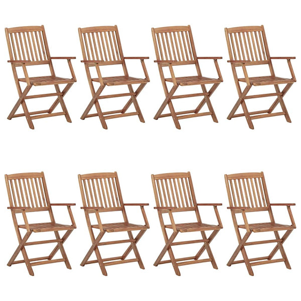 Klappbare Gartenstühle 8 Stk. mit Kissen Massivholz Akazie
