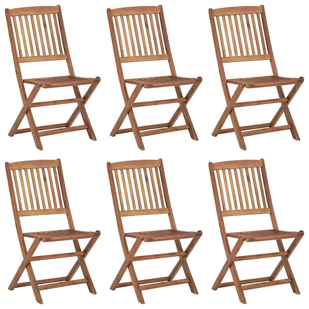 Klappbare Gartenstühle 6 Stk. mit Kissen Massivholz Akazie