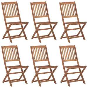 vidaXL Chaises de jardin pliables 6 pcs avec coussins Bois d'acacia massif