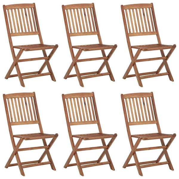 vidaXL Chaises de jardin pliables 6 pcs avec coussins Bois d'acacia massif