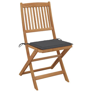 vidaXL Chaises de jardin pliables 6 pcs avec coussins Bois d'acacia massif