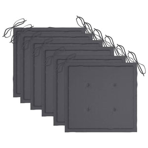 vidaXL Chaises de jardin pliables 6 pcs avec coussins Bois d'acacia massif