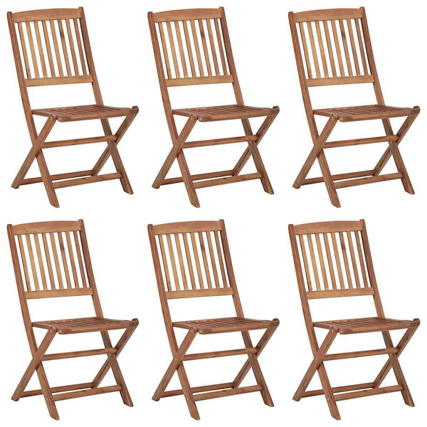 vidaXL Chaises de jardin pliables 6 pcs avec coussins Bois d'acacia massif