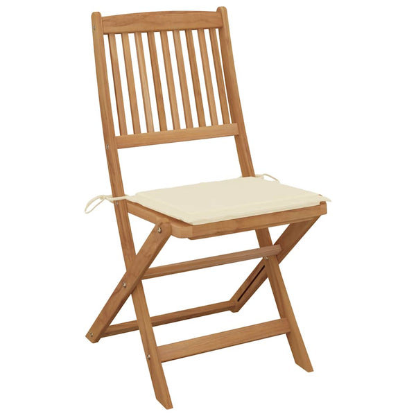 vidaXL Chaises de jardin pliables 6 pcs avec coussins Bois d'acacia massif