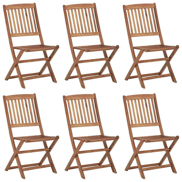 Klappbare Gartenstühle 6 Stk. mit Kissen Massivholz Akazie