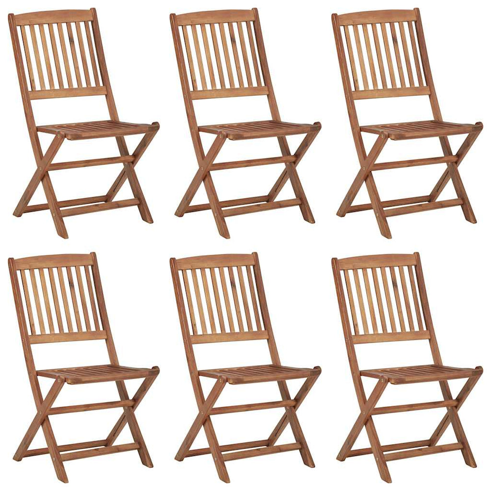 Klappbare Gartenstühle 6 Stk. mit Kissen Massivholz Akazie