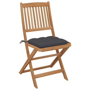 vidaXL Chaises de jardin pliables 6 pcs avec coussins Bois d'acacia massif