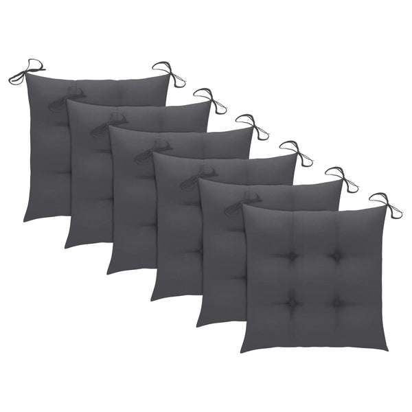 vidaXL Chaises de jardin pliables 6 pcs avec coussins Bois d'acacia massif