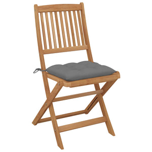 vidaXL Chaises de jardin pliables 6 pcs avec coussins Bois d'acacia massif