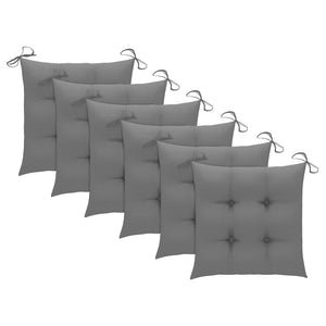 vidaXL Chaises de jardin pliables 6 pcs avec coussins Bois d'acacia massif