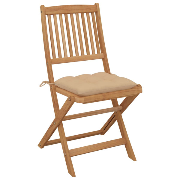 vidaXL Chaises de jardin pliables 6 pcs avec coussins Bois d'acacia massif