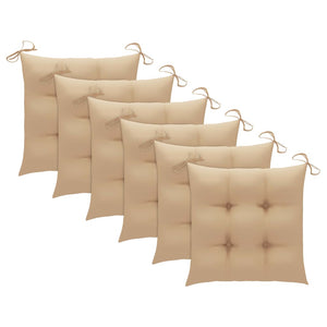 vidaXL Chaises de jardin pliables 6 pcs avec coussins Bois d'acacia massif