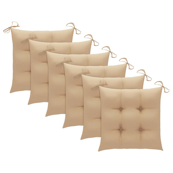 vidaXL Chaises de jardin pliables 6 pcs avec coussins Bois d'acacia massif