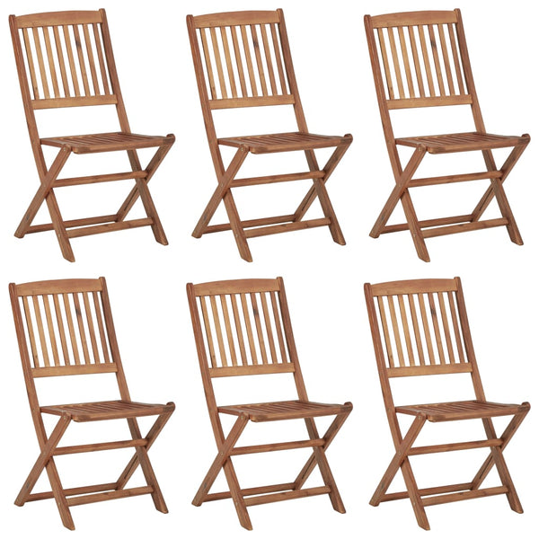 Klappbare Gartenstühle 6 Stk. mit Kissen Massivholz Akazie