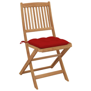 vidaXL Chaises de jardin pliables 6 pcs avec coussins Bois d'acacia massif