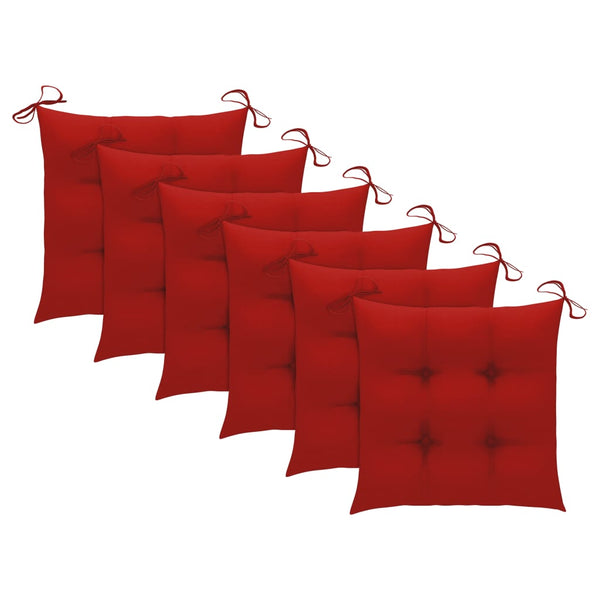 vidaXL Chaises de jardin pliables 6 pcs avec coussins Bois d'acacia massif