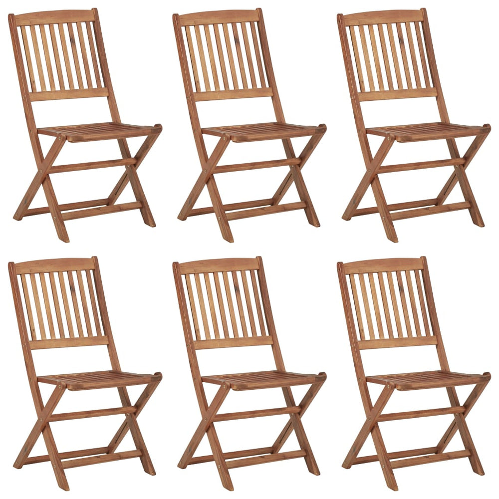 Klappbare Gartenstühle 6 Stk. mit Kissen Massivholz Akazie
