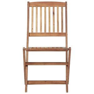 vidaXL 8 pcs Folding Garden Chairs with Cushions Solid Acacia Wood