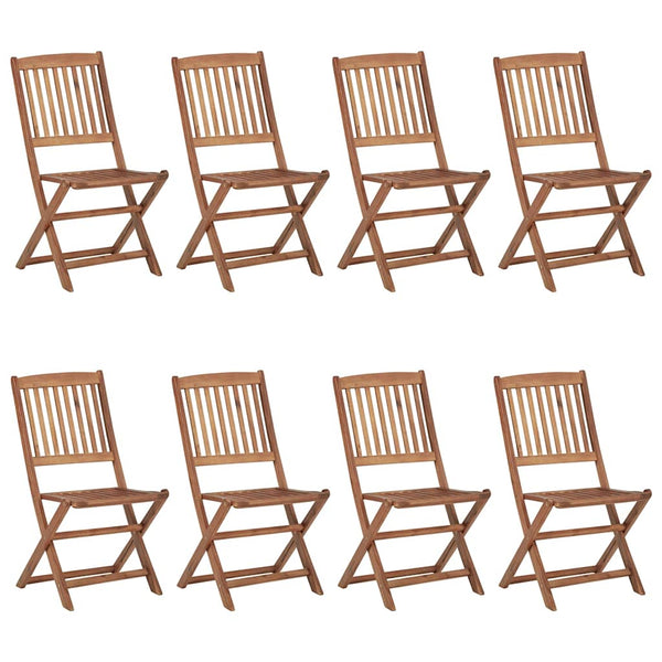 vidaXL Chaises de jardin pliantes 8 pcs avec coussins Bois d'acacia massif