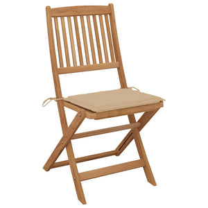 vidaXL Chaises de jardin pliantes 8 pcs avec coussins Bois d'acacia massif
