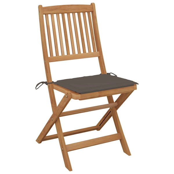 vidaXL Chaises de jardin pliantes 8 pcs avec coussins Bois d'acacia massif