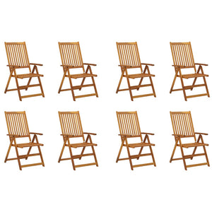 vidaXL Chaises de jardin pliantes avec coussins 8 pcs Bois d'acacia massif