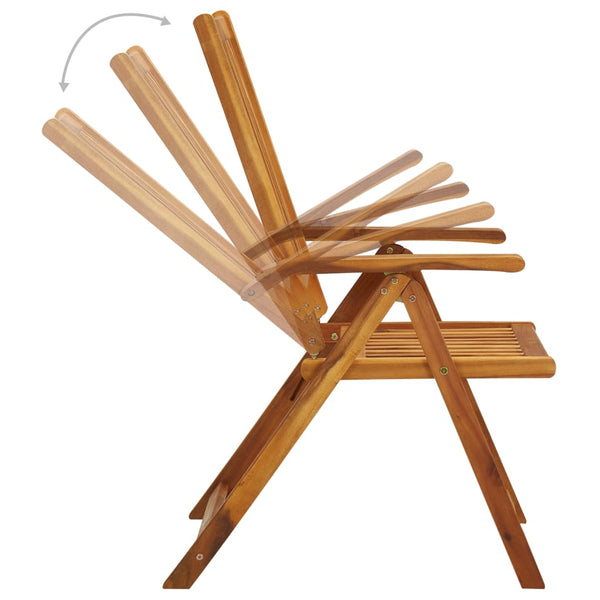 vidaXL Chaises de jardin pliantes avec coussins 8 pcs Bois d'acacia massif