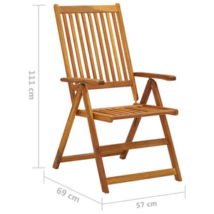 vidaXL Chaises de jardin pliantes avec coussins 8 pcs Bois d'acacia massif