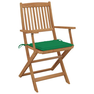 vidaXL Folding Garden Chairs with Cushions 8 pcs Solid Acacia Wood