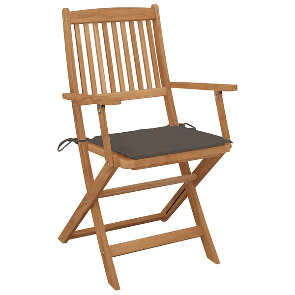 vidaXL Chaises de jardin pliantes avec coussins 8 pcs Bois d'acacia massif