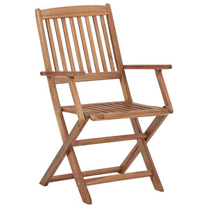 vidaXL Chaises de jardin pliantes avec coussins 8 pcs Bois d'acacia massif