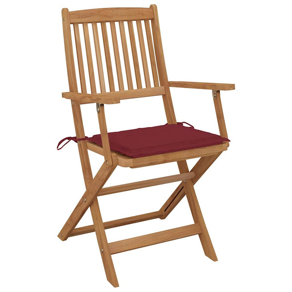 vidaXL Chaises de jardin pliantes avec coussins 8 pcs Bois d'acacia massif