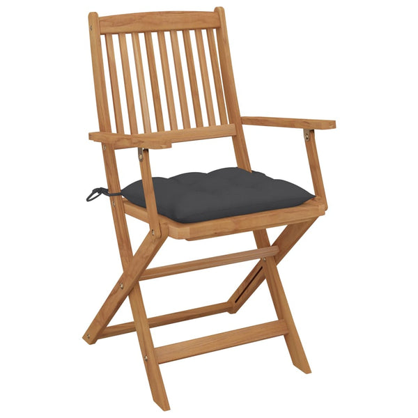 vidaXL Chaises de jardin pliantes avec coussins 8 pcs Bois d'acacia massif