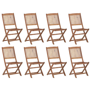 vidaXL Chaises de jardin pliantes avec coussins 8 pcs Bois d'acacia massif