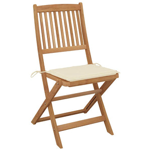 vidaXL Chaises de jardin pliantes avec coussins 8 pcs Bois d'acacia massif