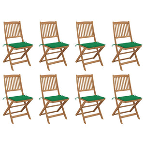 Klappbare Gartenstühle mit Kissen 8 Stk. Massivholz Akazie