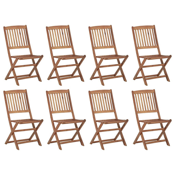 vidaXL Chaises de jardin pliantes avec coussins 8 pcs Bois d'acacia massif