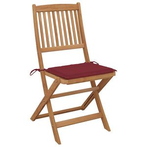 vidaXL Chaises de jardin pliantes avec coussins 8 pcs Bois d'acacia massif