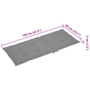 Verstellbare Gartenstühle mit Auflagen 8 Stk. Grau Akazienholz