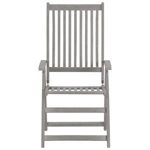 Verstellbare Gartenstühle mit Auflagen 8 Stk. Grau Akazienholz