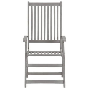 Verstellbare Gartenstühle mit Auflagen 8 Stk. Grau Akazienholz