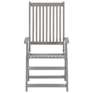 Verstellbare Gartenstühle mit Auflagen 8 Stk. Grau Akazienholz