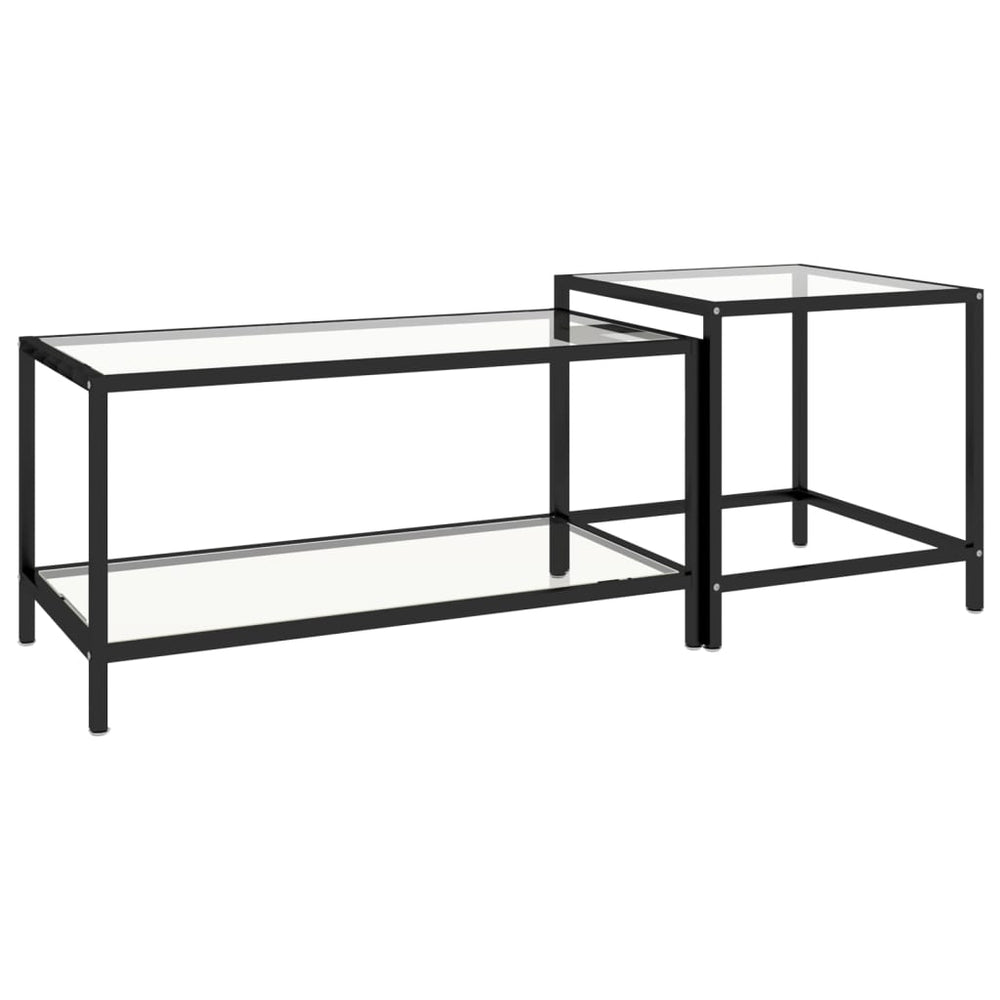 Beistelltische 2er Set Hartglas Transparent