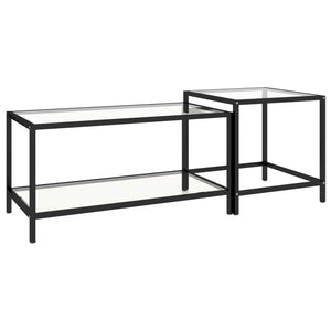 Beistelltische 2er Set Hartglas Transparent